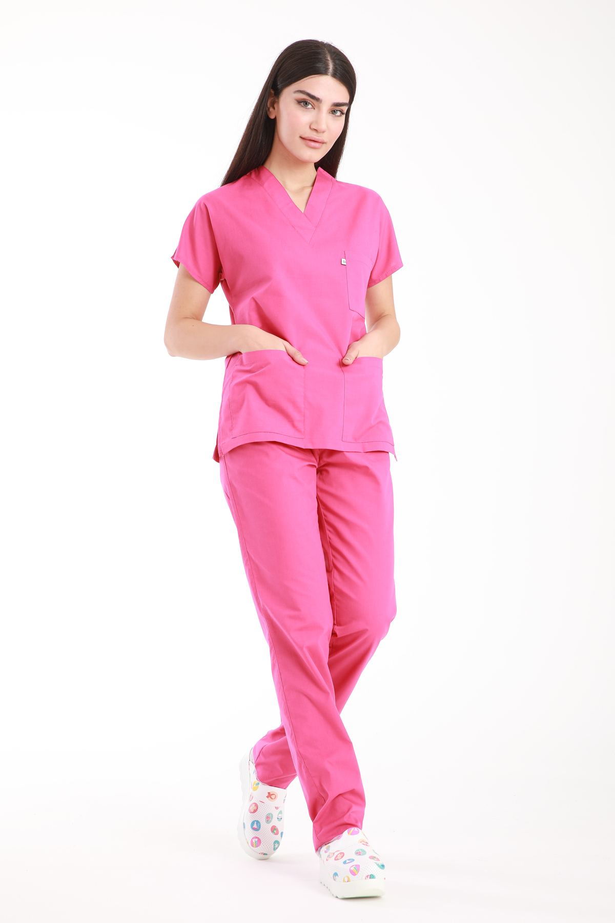 hemsire.doktor.forması.medikal.üniforma.hastane.kıyafeti.fusya.terikoton.scrubs.1