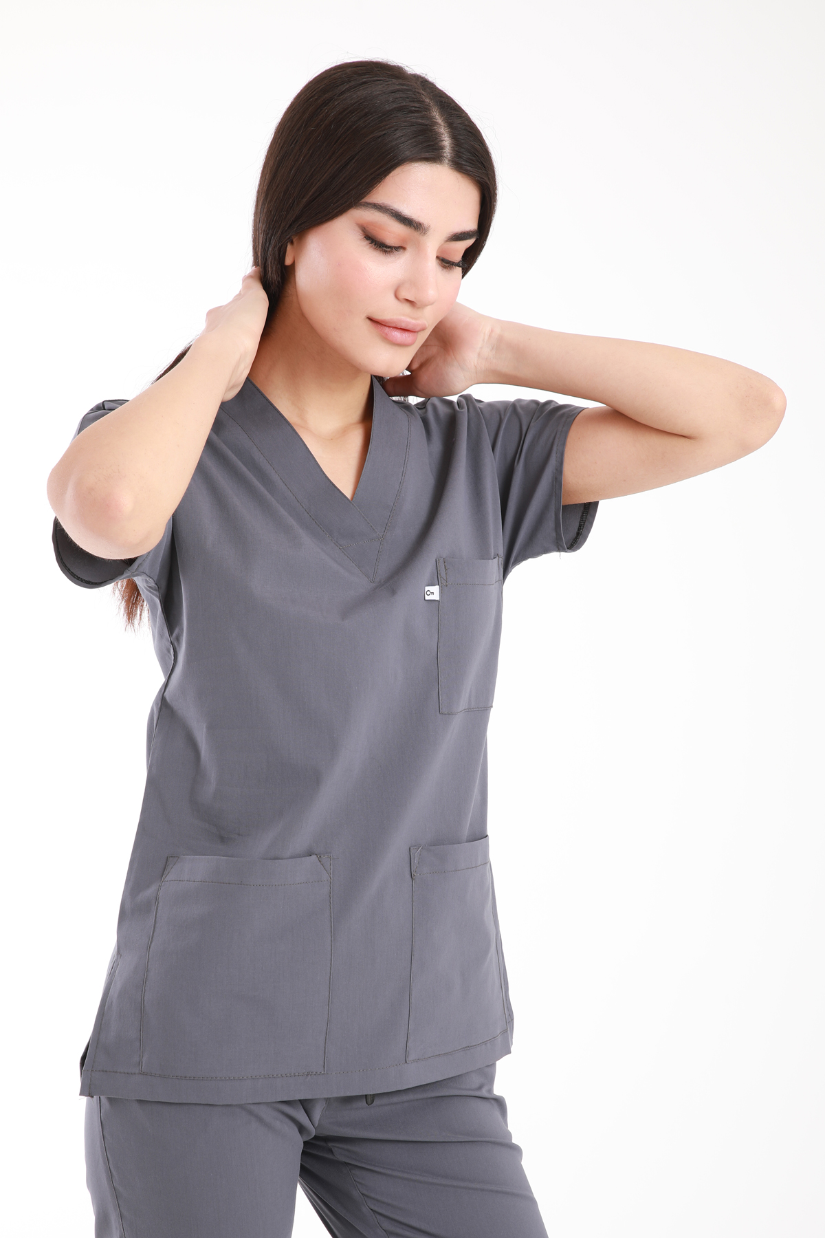 hemsire.doktor.forması.medikal.üniforma.hastane.kıyafeti.gri.likralı.scrubs.3