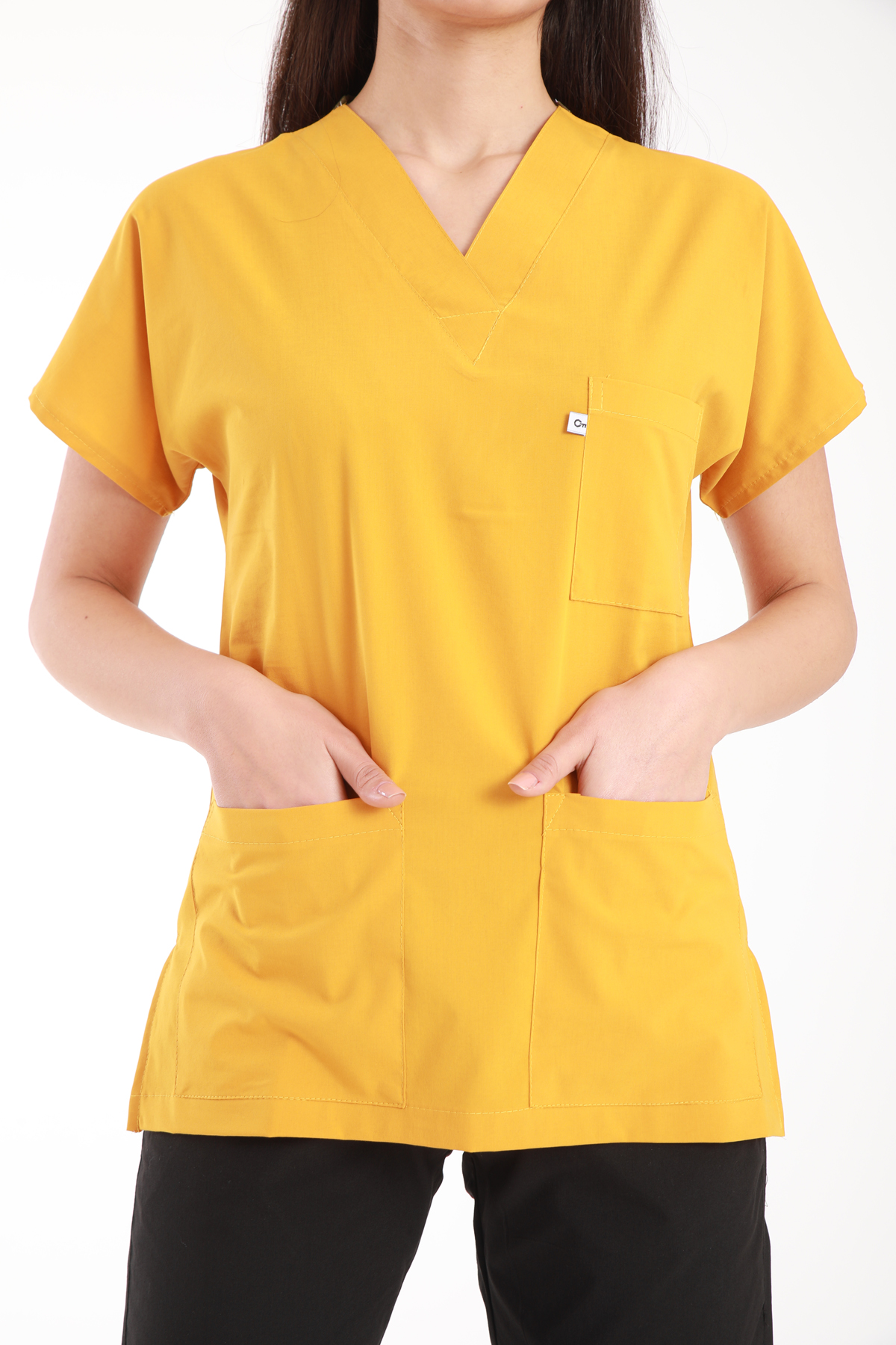 hemsire.doktor.forması.medikal.üniforma.hastane.kıyafeti.hardal.siyah.kombin.likralı.scrubs.4