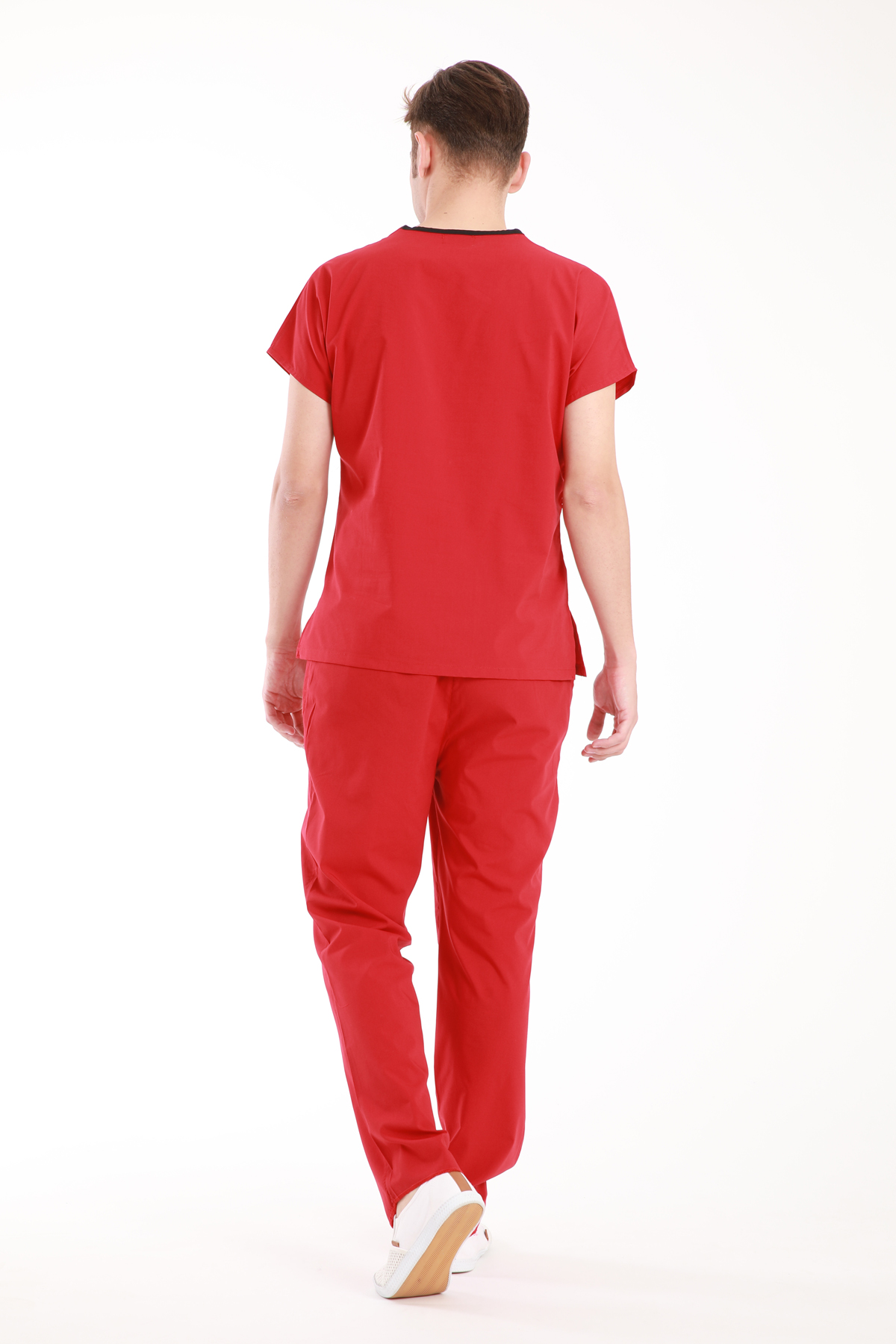 hemsire.doktor.forması.medikal.üniforma.hastane.kıyafeti.kirmizi.likrali.scrubs.2