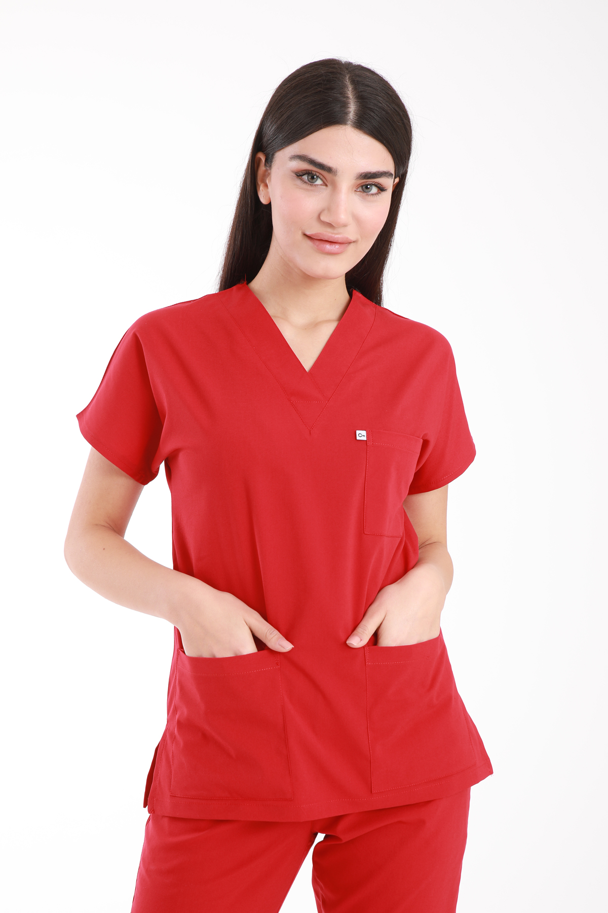 hemsire.doktor.forması.medikal.üniforma.hastane.kıyafeti.kırmızı.likralı.scrubs.3