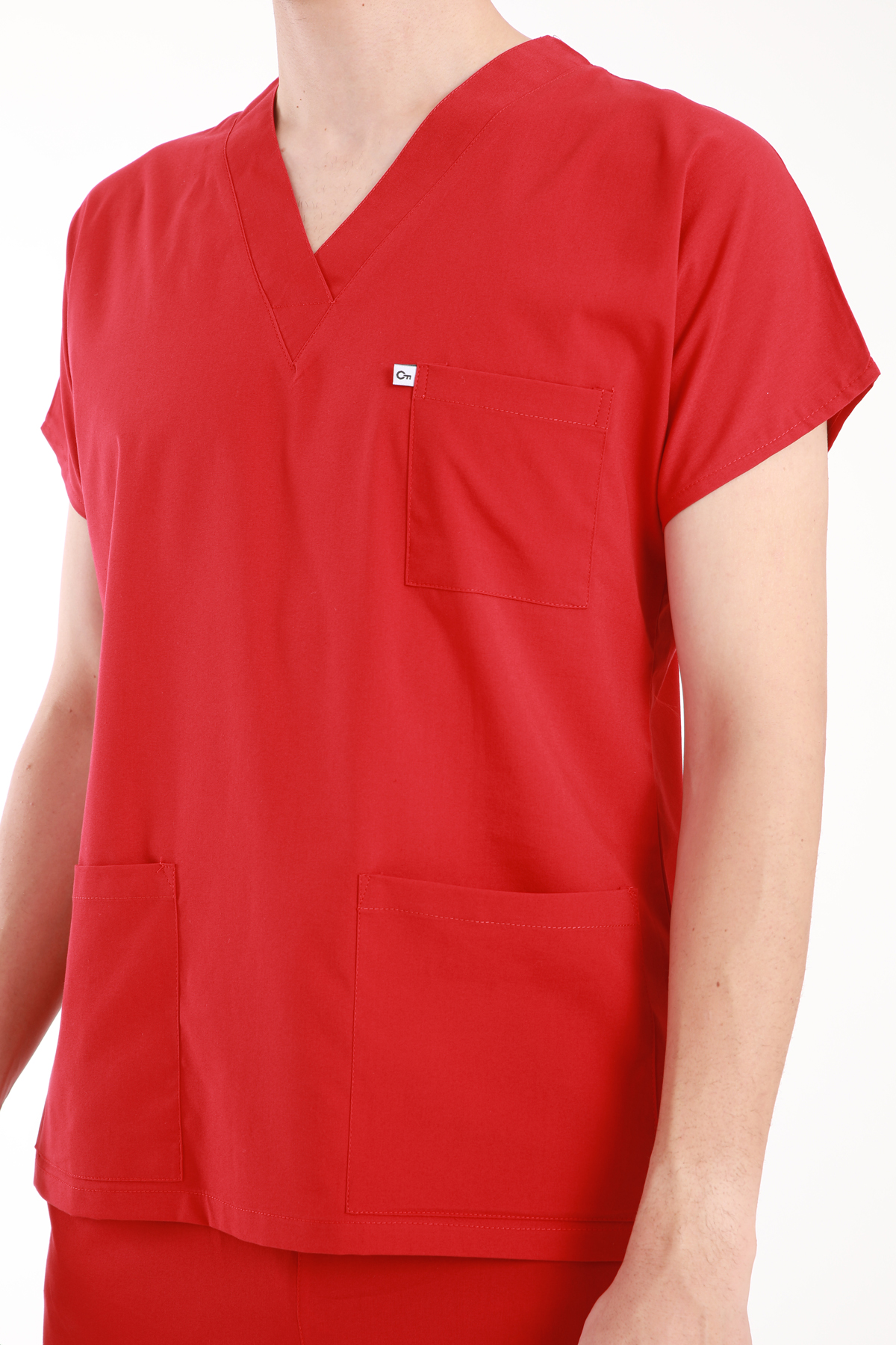 hemsire.doktor.forması.medikal.üniforma.hastane.kıyafeti.kirmizi.likrali.scrubs.4