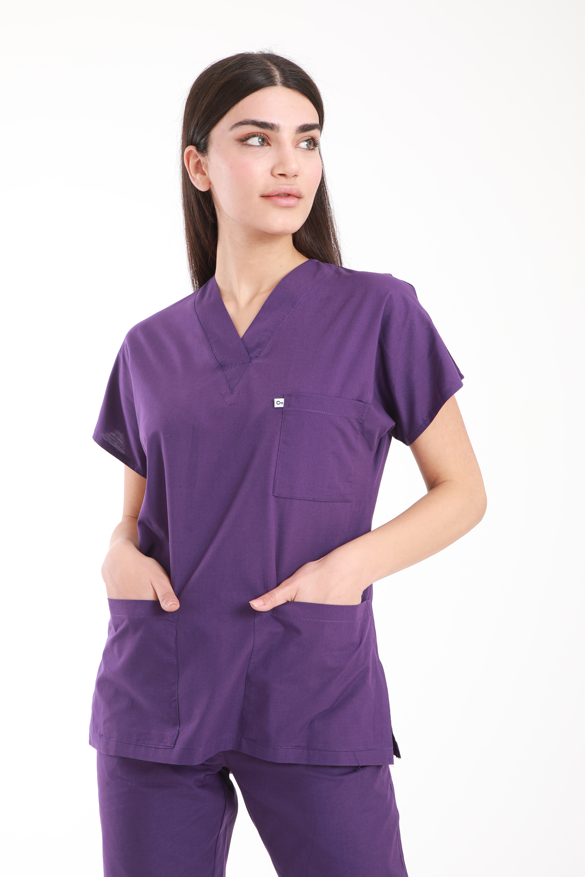 hemsire.doktor.forması.medikal.üniforma.hastane.kıyafeti.koyu.mor.terikoton.scrubs.3