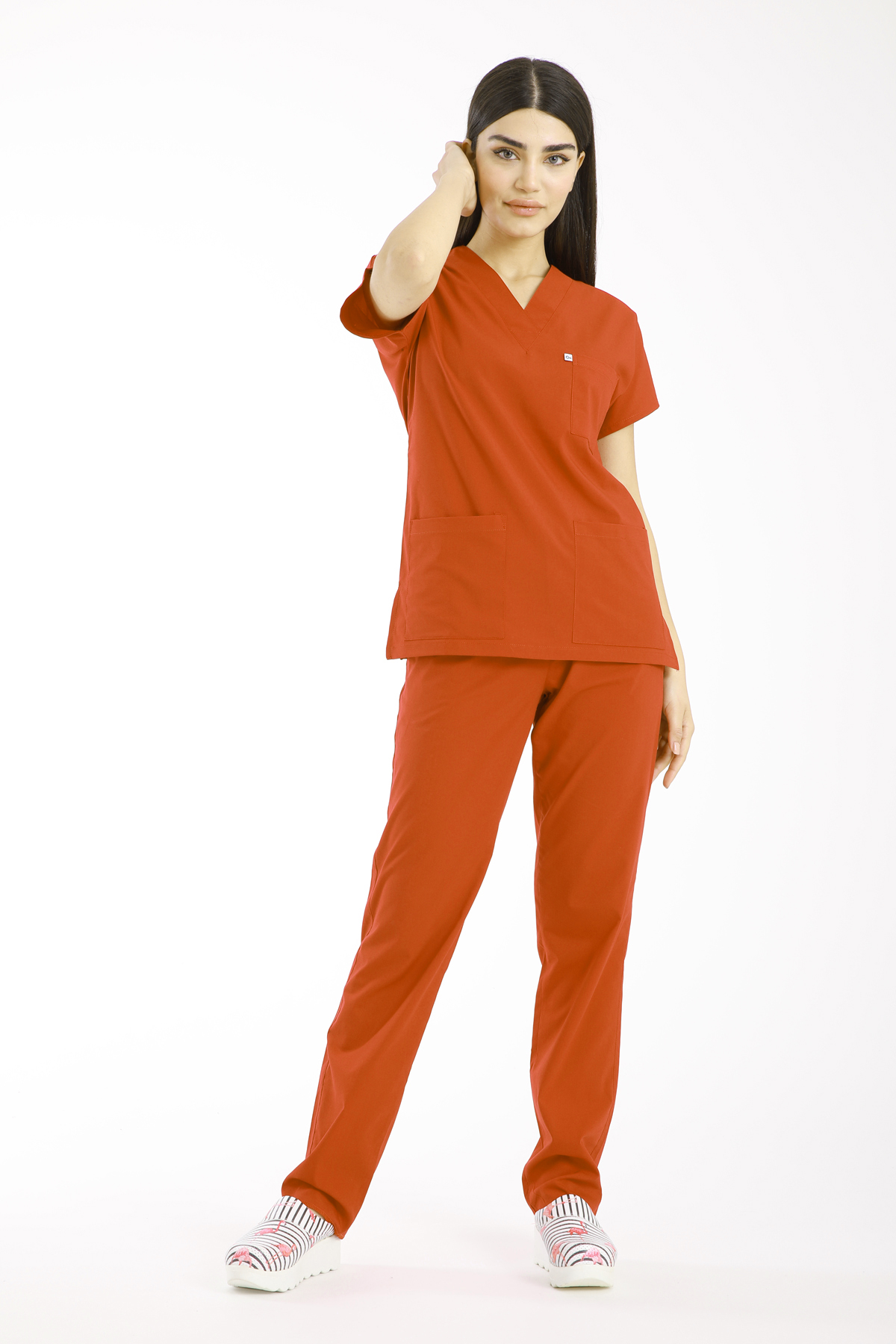 hemsire.doktor.forması.medikal.üniforma.hastane.kıyafeti.kiremit.likralı.scrubs.1