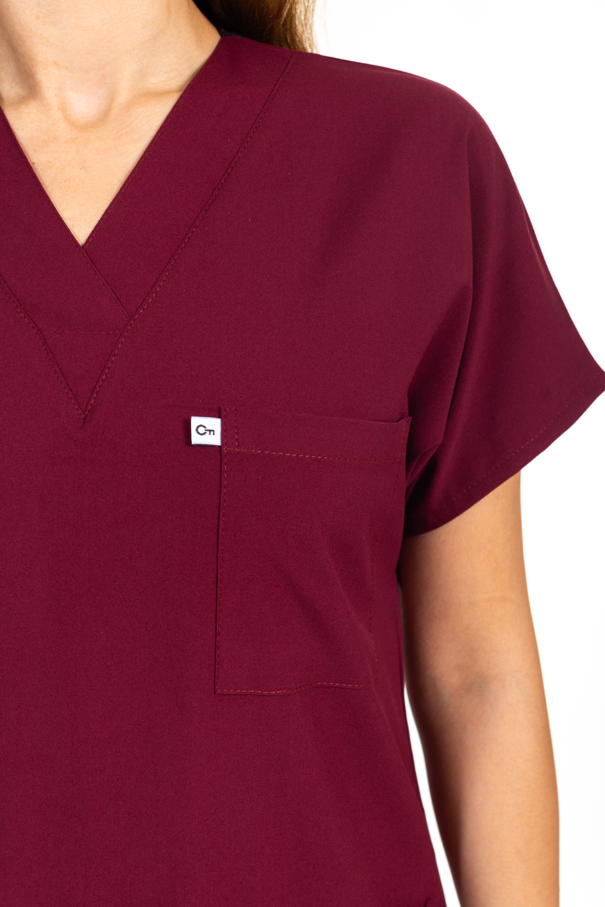 BORDO LİKRALI SCRUBS PREMIUM TAKIM-9