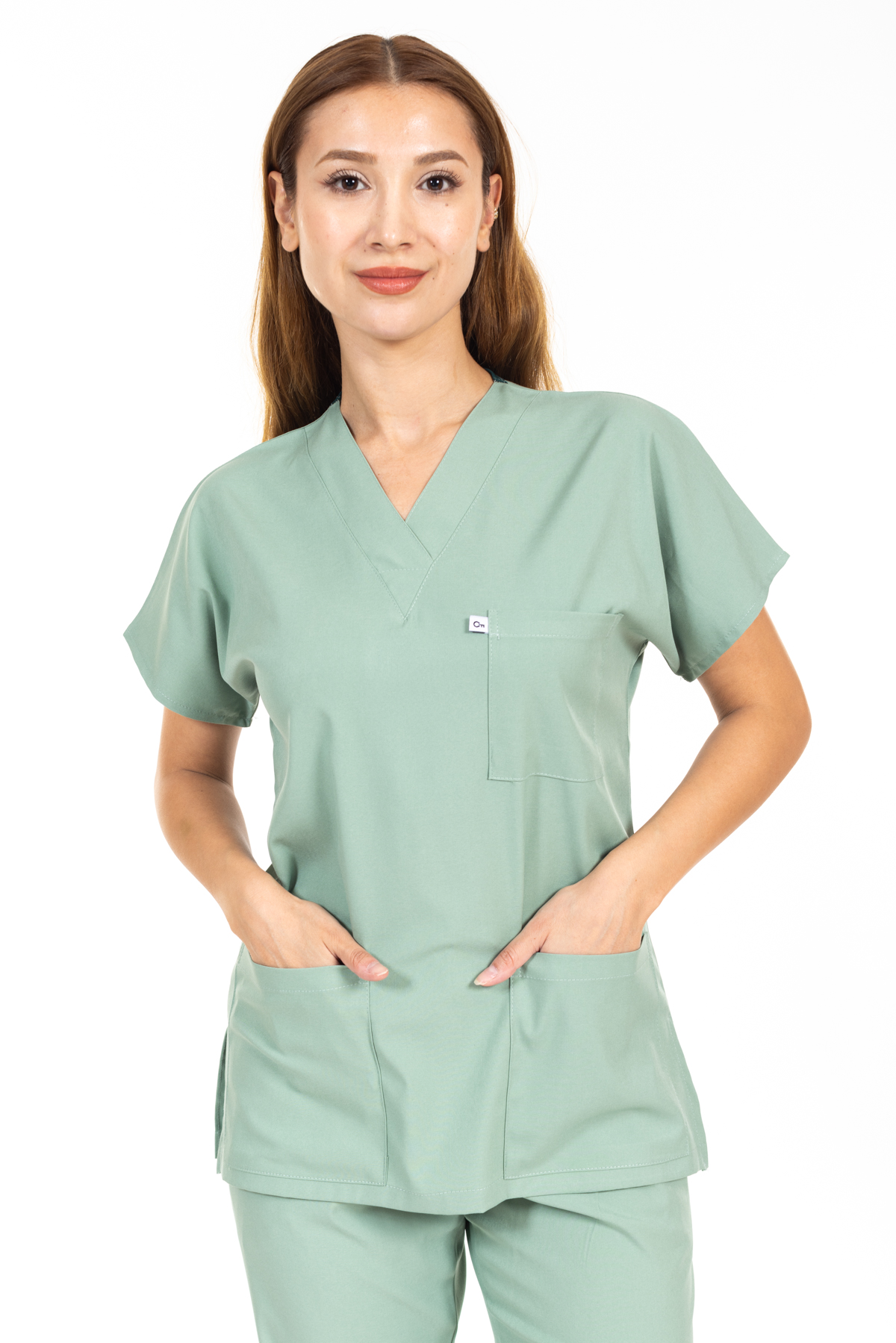 ÇAĞLA YEŞİLİ LİKRALI SCRUBS PREMIUM TAKIM-5