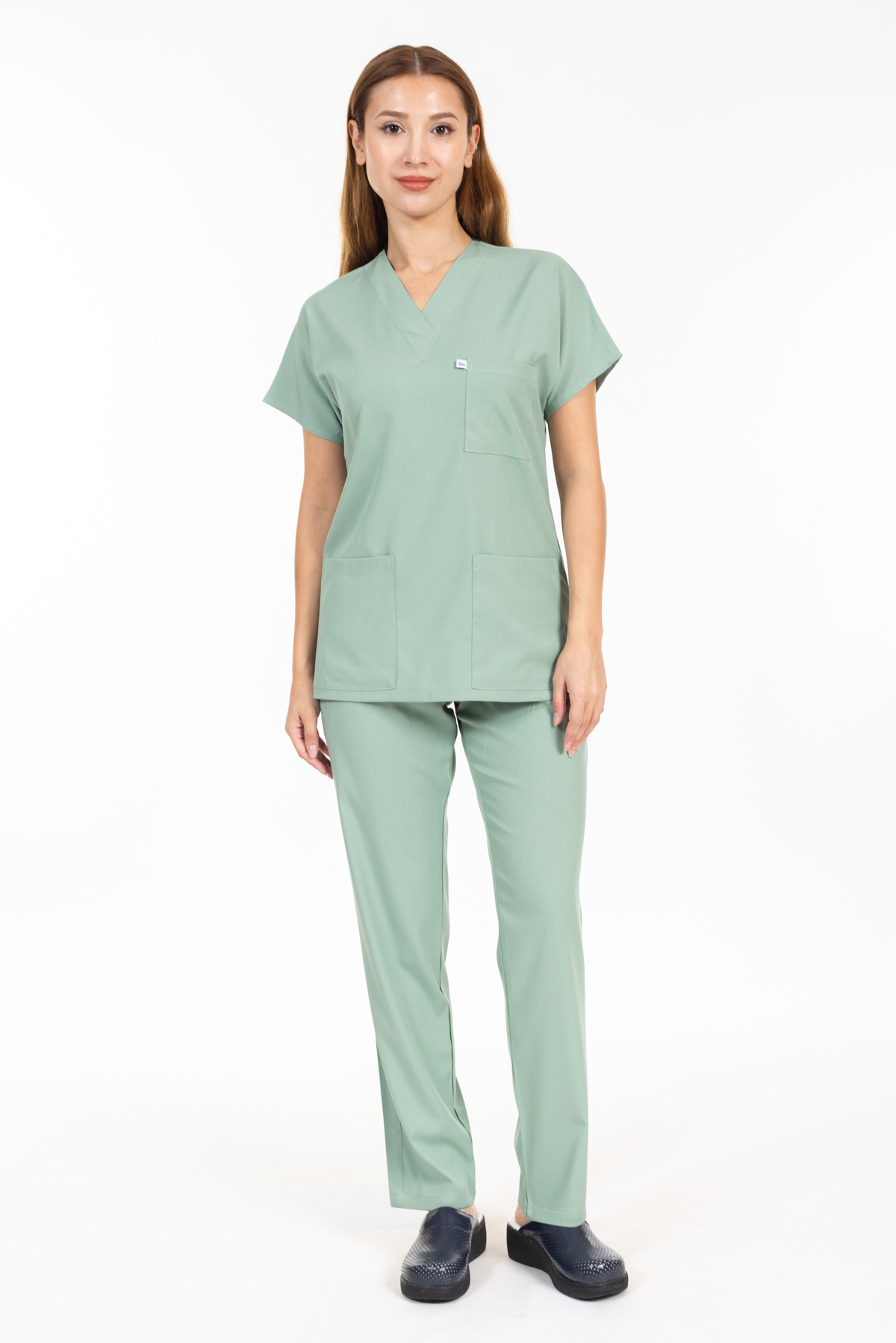 ÇAĞLA YEŞİLİ LİKRALI SCRUBS PREMIUM TAKIM