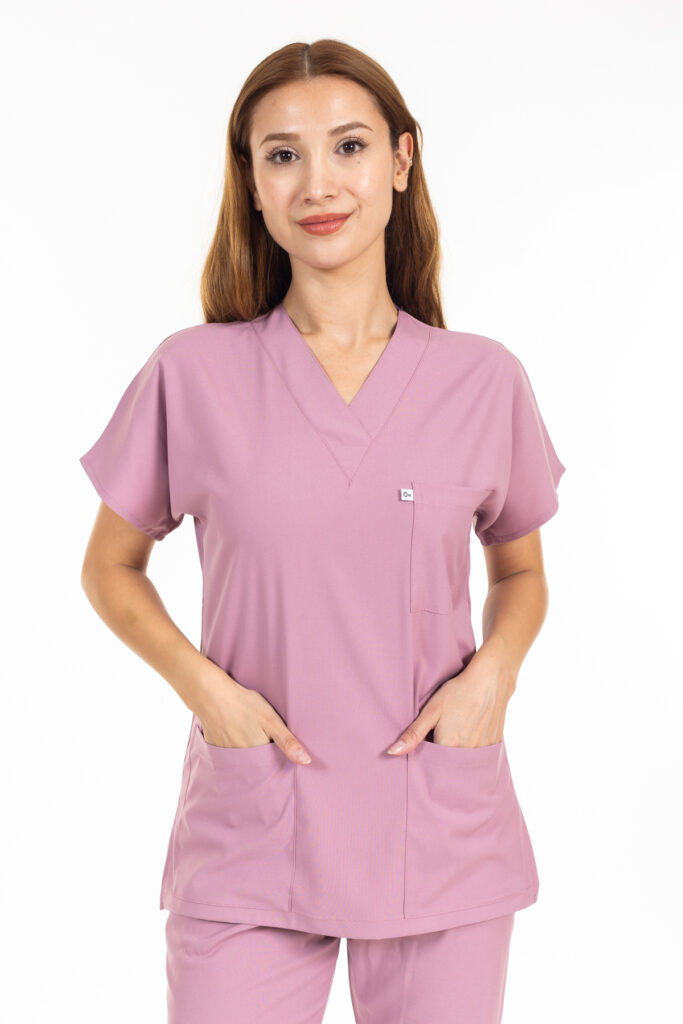 GÜL KURUSU LİKRALI SCRUBS PREMIUM YARASAKOL TAKIM